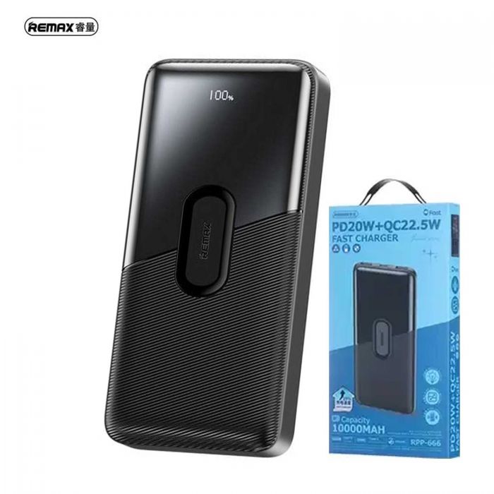 REMAX RPP-666 PD20W+QC22.5W FAST CHARGING POWER BANK 10000MAH BLACK